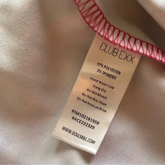 Dollskill Club Exx Acid Amoeba Neon Bodysuit Psychedelic Sz Medium - Picture 6 of 8